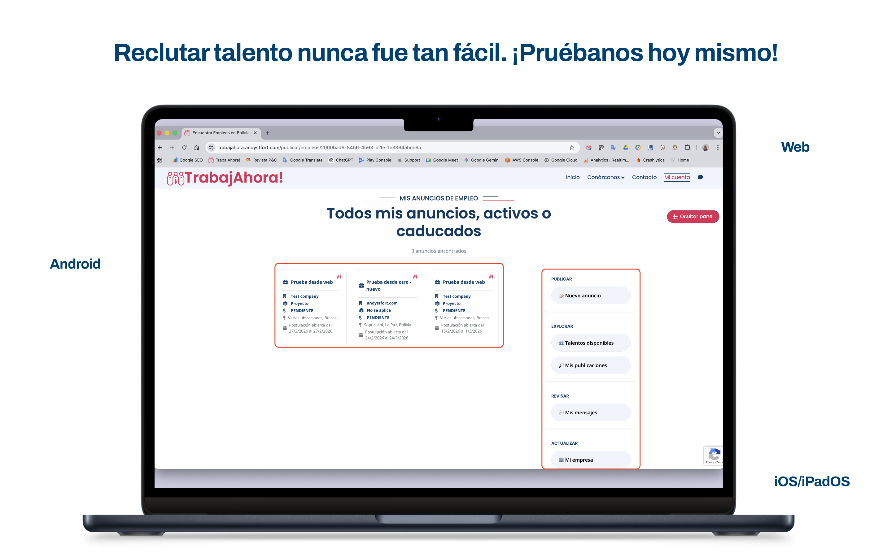 Plataforma de reclutamiento eficiente para empresas en Latinoamérica